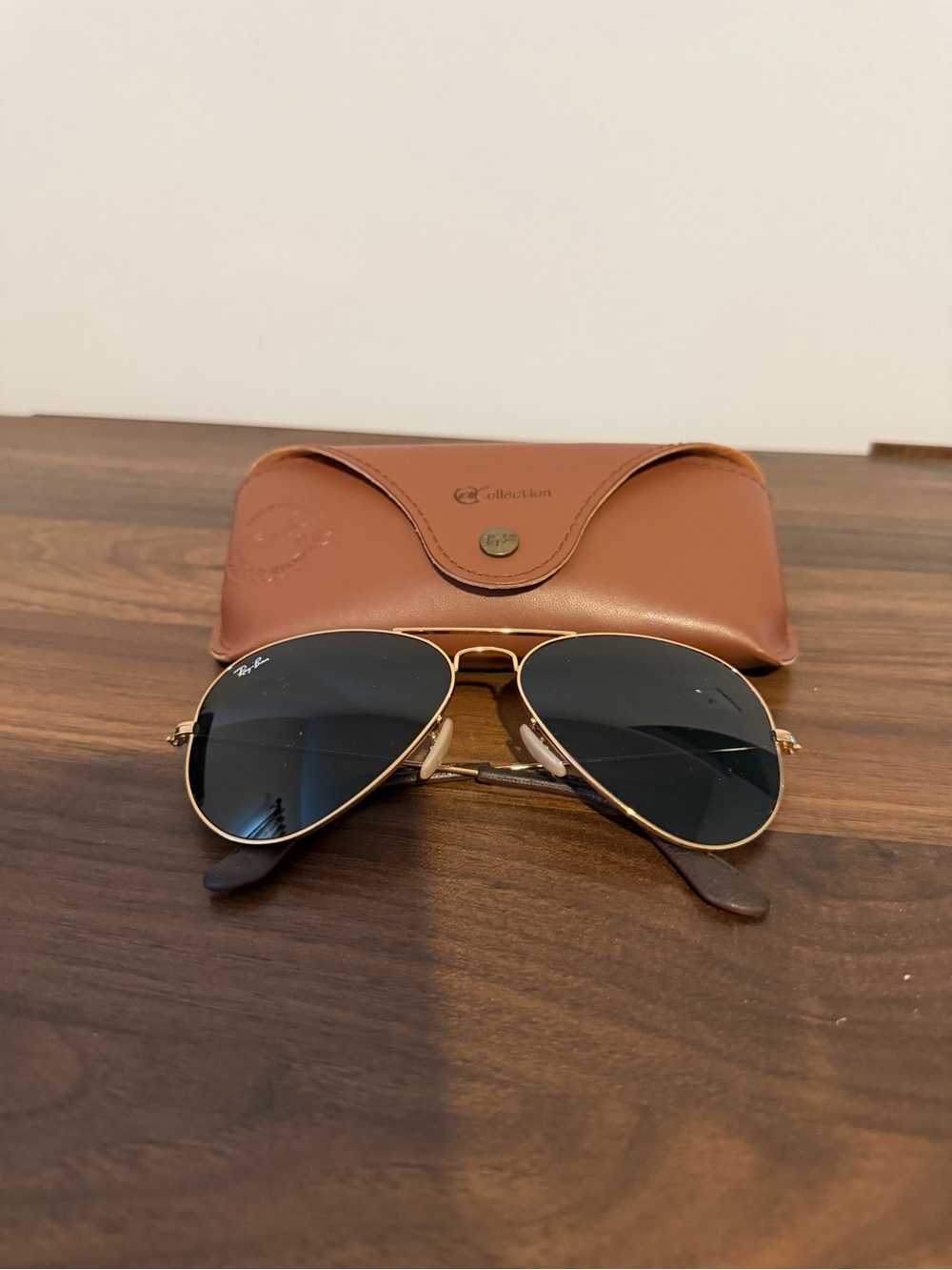 Ray-Ban Aviator Sunglasses in Gold with Black Lenses